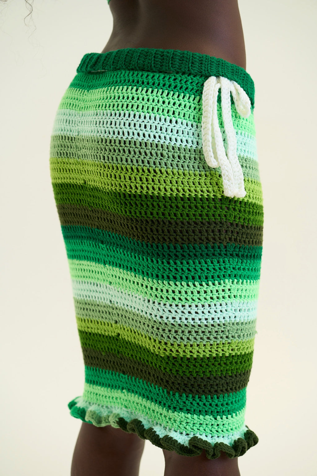 Tropical Stripped Bloom Skirt - Long